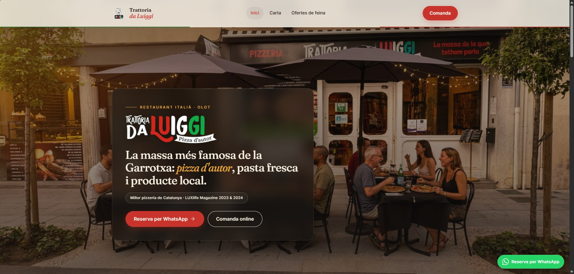 Captura de la web de Trattoria Da Luiggi